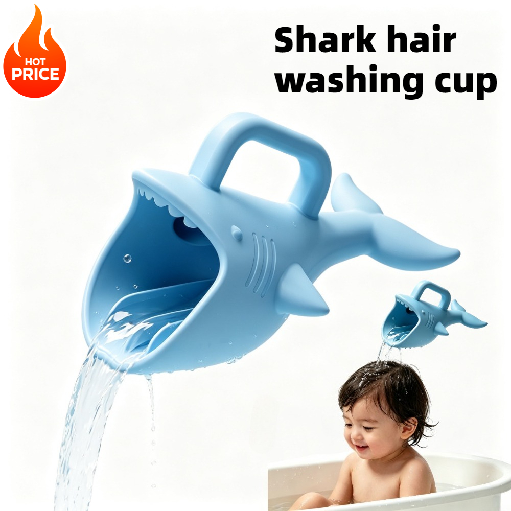 Baby Products For Bathing - 실리콘 상어 모양 아기 목욕 세척컵