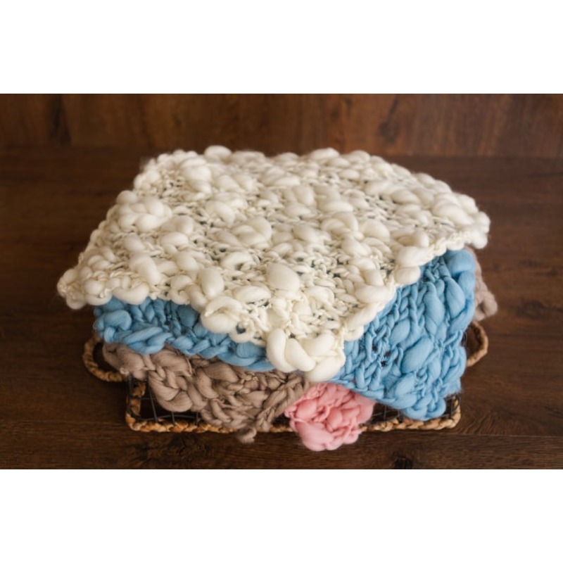 Baby Swaddle Blanket - 두꺼운 니트 메리노 아기 담요 -