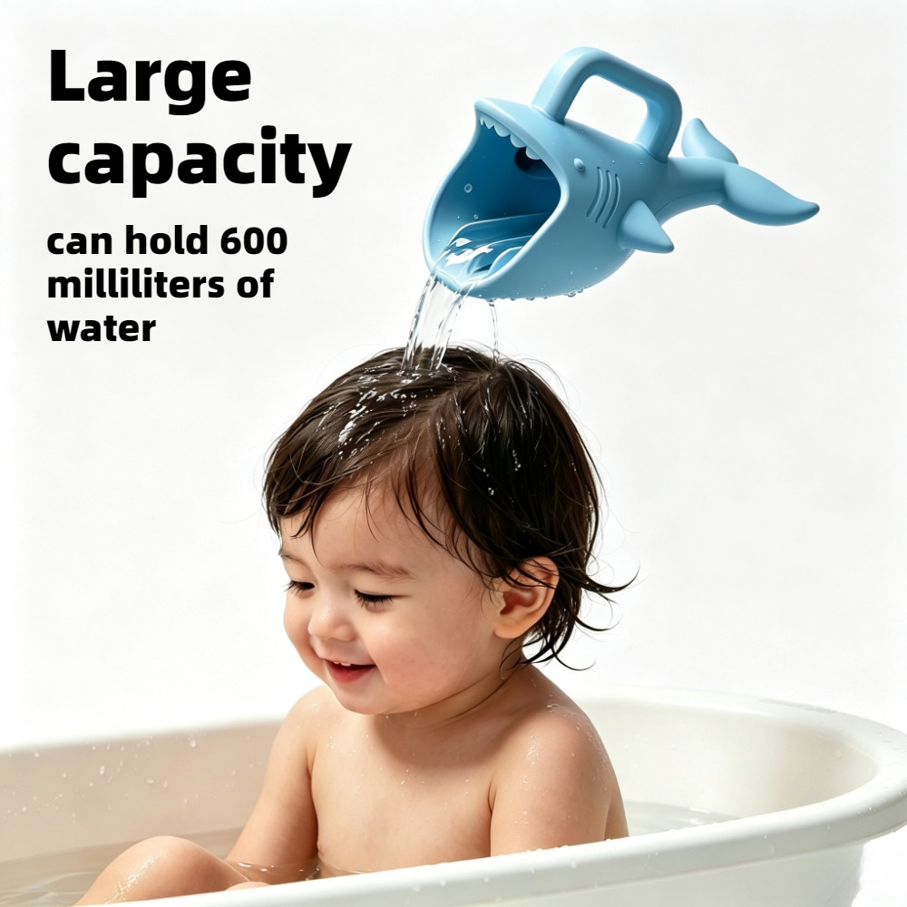 실리콘 상어 모양 아기 목욕 세척컵 폭포형 세척기 아기 - Baby Products For Bathing 리뷰 및 가격