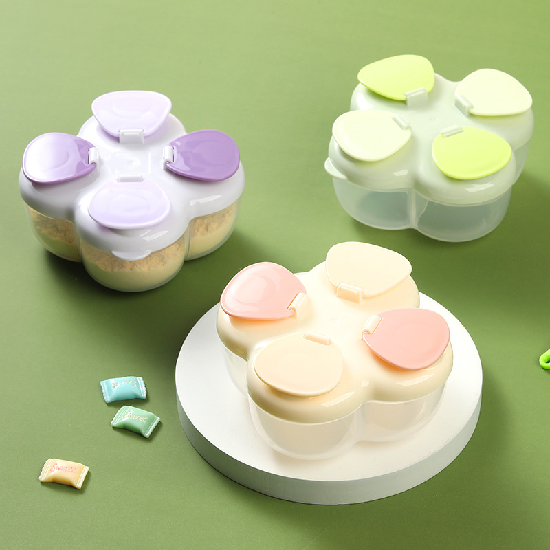 휴대용 클로버 4칸 분유 캐니스터, 원터치 뚜껑 밀폐형 - Baby Products Distributor 리뷰 및 가격