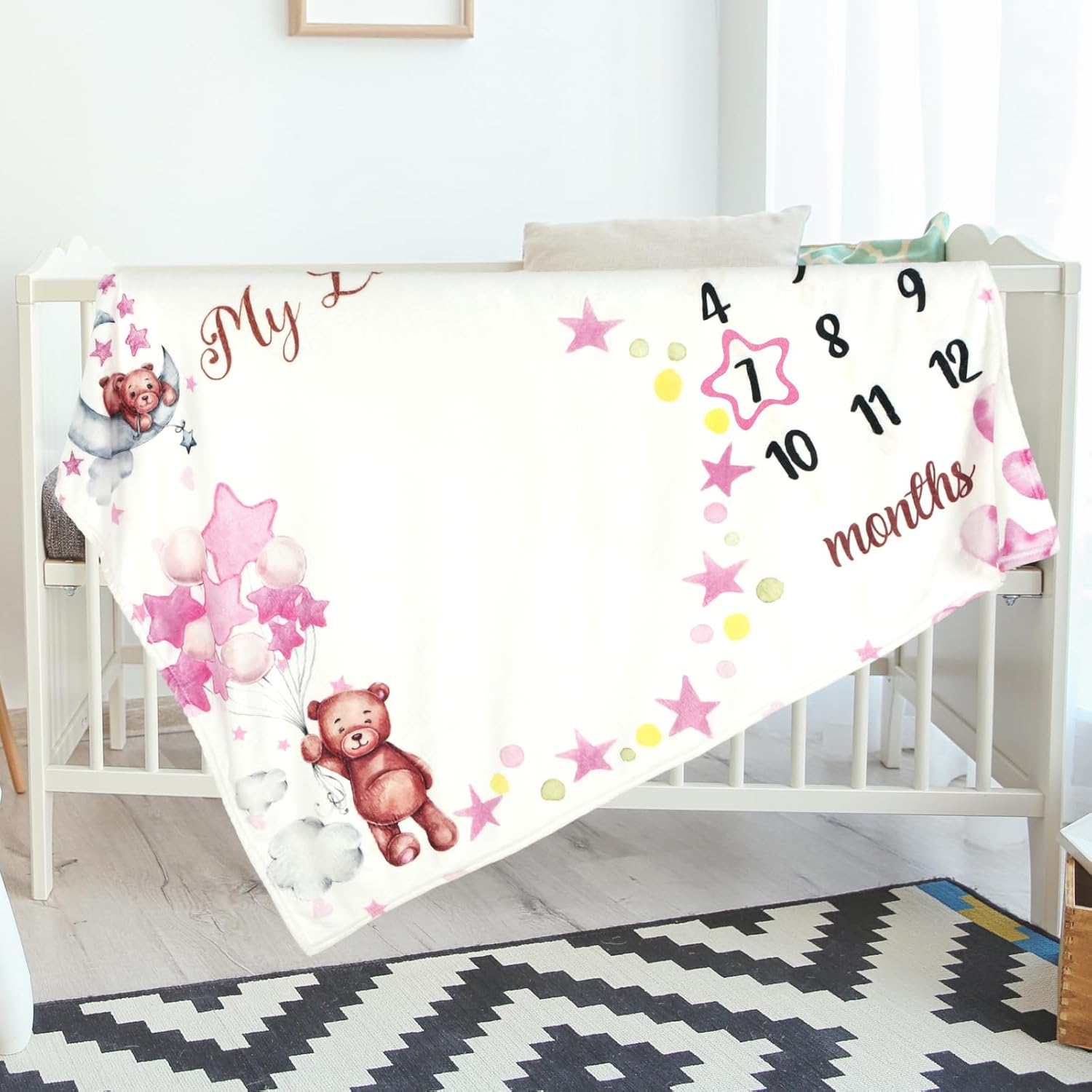 비카마 월간 아기 성장 기록 사진 촬영 담요 곰 별 풍 - Baby Swaddle Blanket 리뷰 및 가격