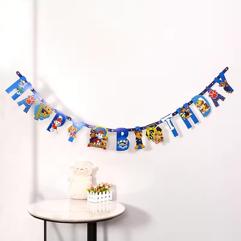 Paw Patrol 테마 시리즈 생일 깃발 천 어린이  - Baby Products Kit 리뷰 및 가격