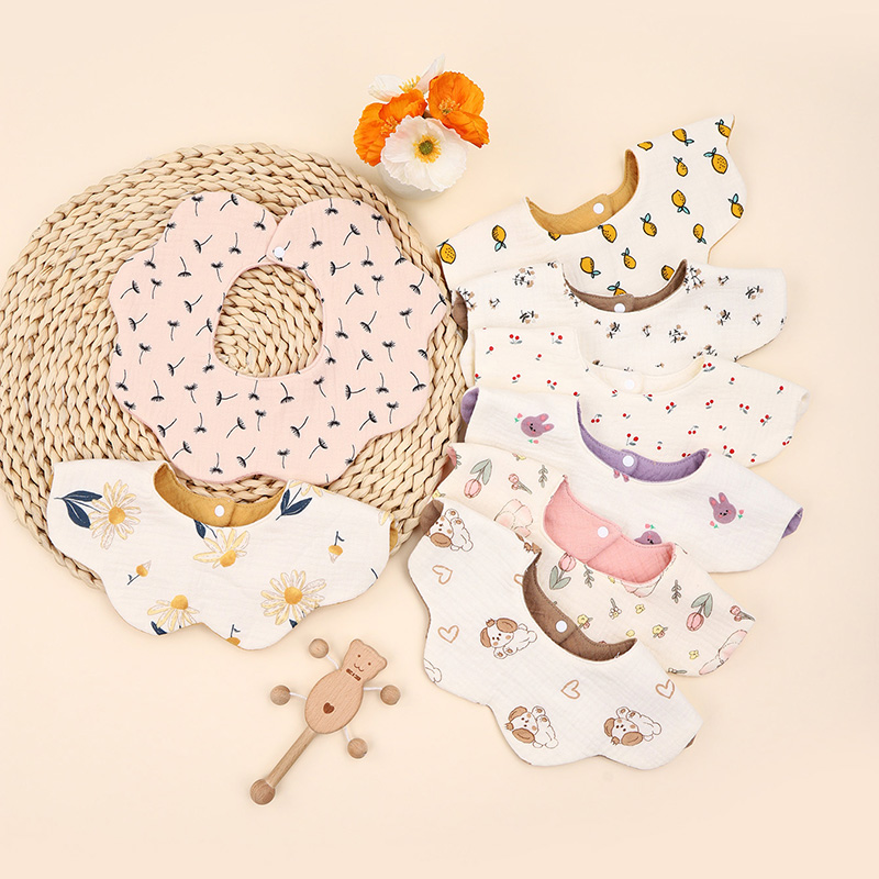 면 프린트 6겹 360도 회전 아기 턱받이 유아 침 흡 - Baby Products Kit 리뷰 및 가격
