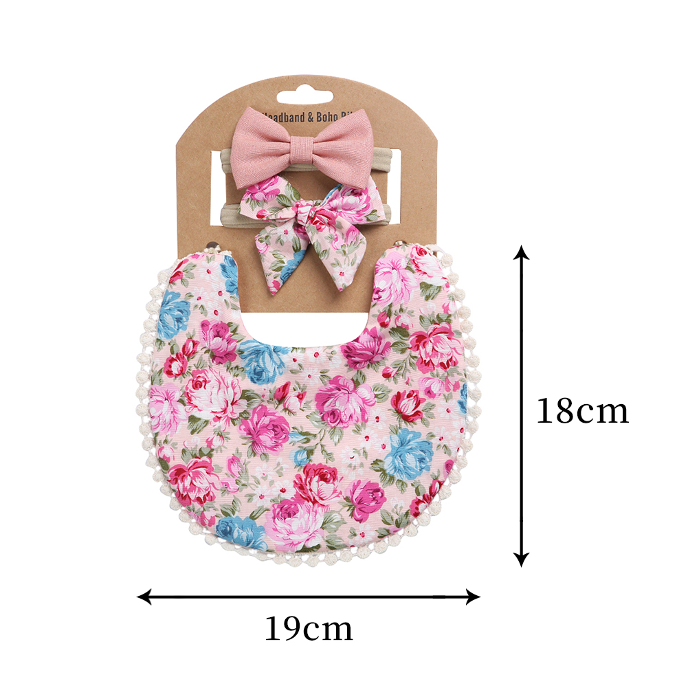 3Pcs 아기 머리띠 술 타액 수건 꽃 인쇄 신생아 양 - Baby Products Kit 리뷰 및 가격