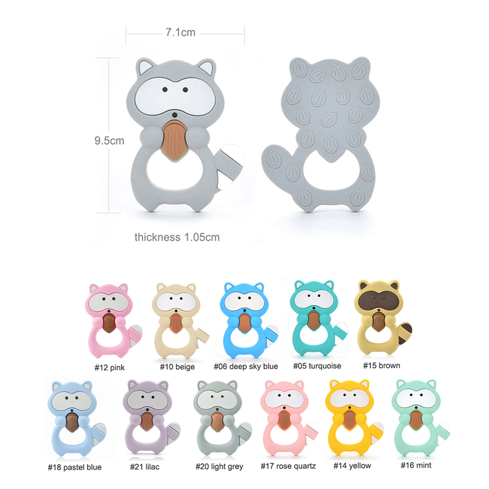 1PC 너구리 실리콘 Teether 장난감 목걸이 액세 - Baby Products Expo 리뷰 및 가격