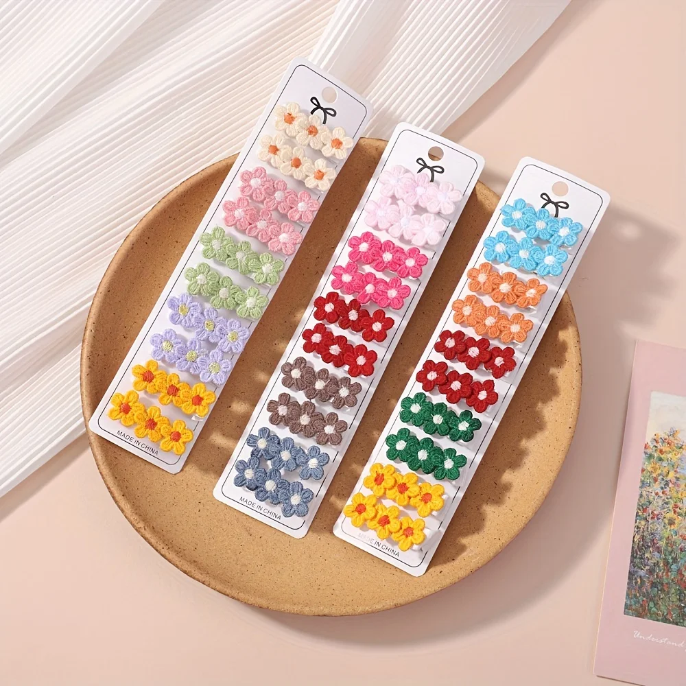 10개/세트 아기 미니 꽃 헤어핀 귀여운 유아용 헤어핀 - Baby Products Set 리뷰 및 가격
