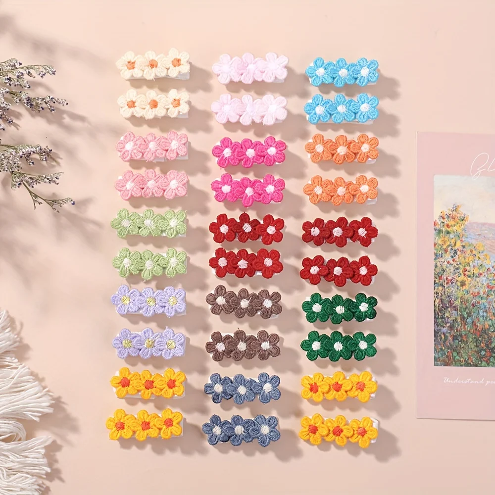 10개/세트 아기 미니 꽃 헤어핀 귀여운 유아용 헤어핀 - Baby Products Set 리뷰 및 가격