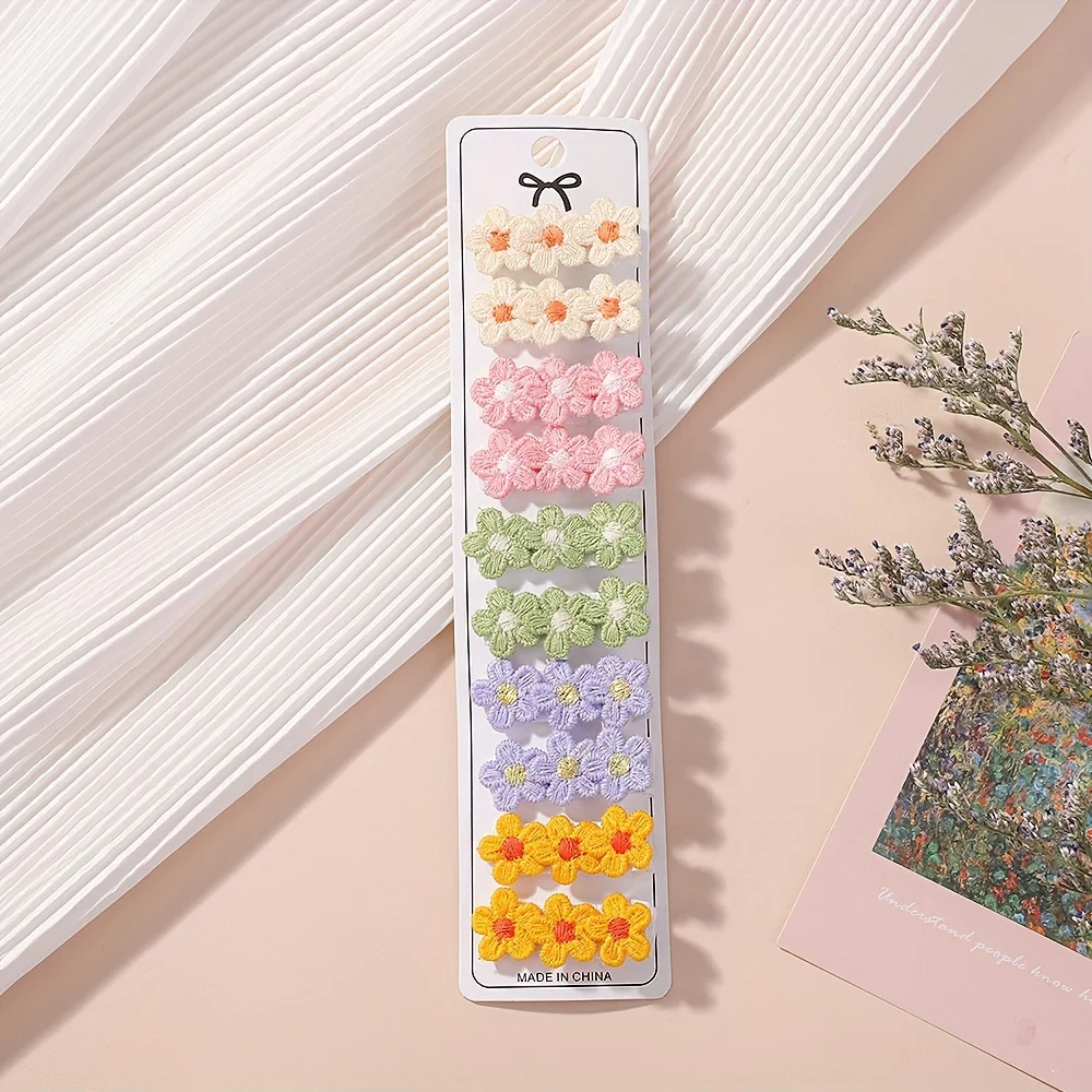 10개/세트 아기 미니 꽃 헤어핀 귀여운 유아용 헤어핀 - Baby Products Set 리뷰 및 가격