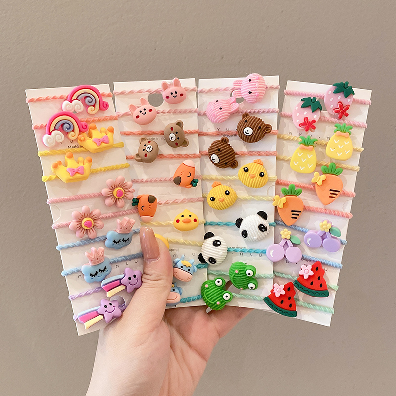 50 Pcs 소녀 만화 과일 동물 고무 밴드 헤어 액세 - Baby Products Set 리뷰 및 가격